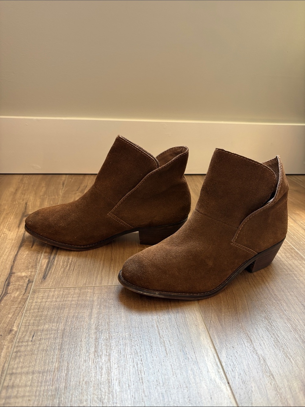 Tucker Brown Suede Ankle Booties